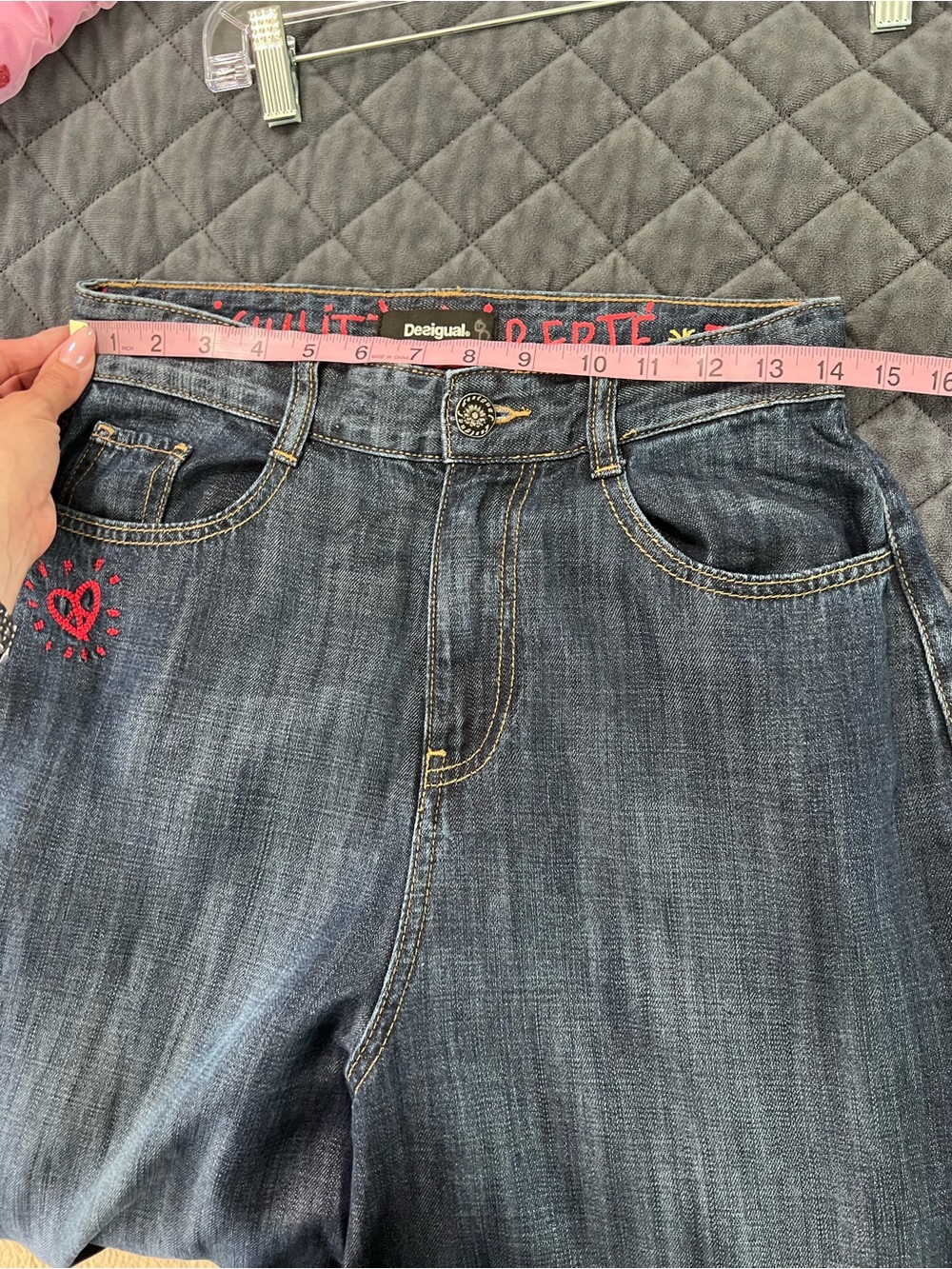 Desigual Super Wide Leg Jeans Women’s Size 28 Flare High Waisted C - Picture 9 of 15